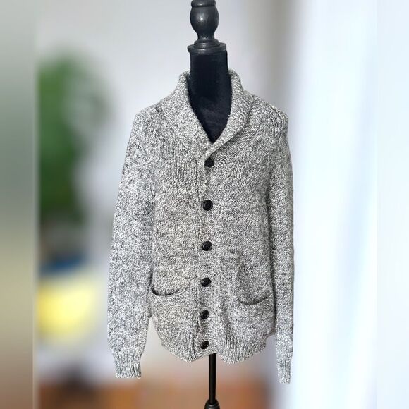 J. Crew | Donegal Wool Alpaca Shawl Cardigan Button Down Grandpa Sweater Size S - Picture 3 of 16